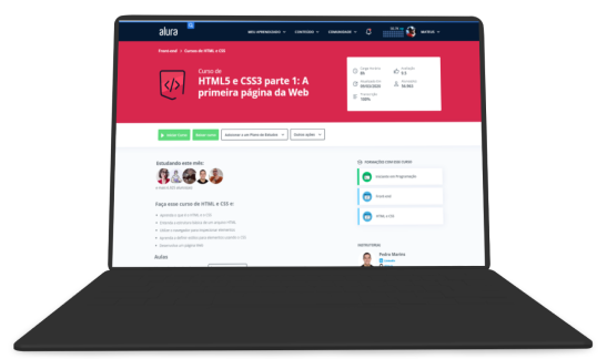 Um notebook ligada na alura plus